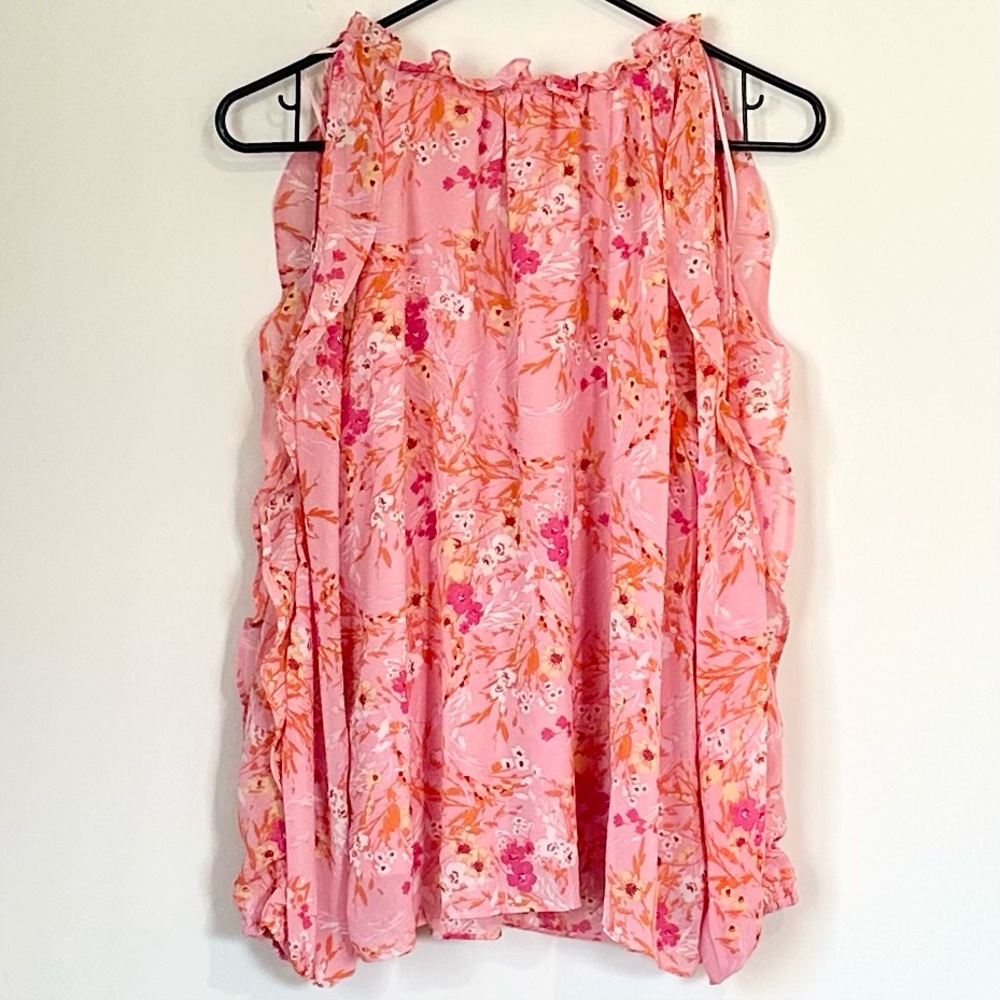 NWT 1. State Women's Pink Floral Cold Shoulder Blouse - Size: Medium - Picture 9 of 9